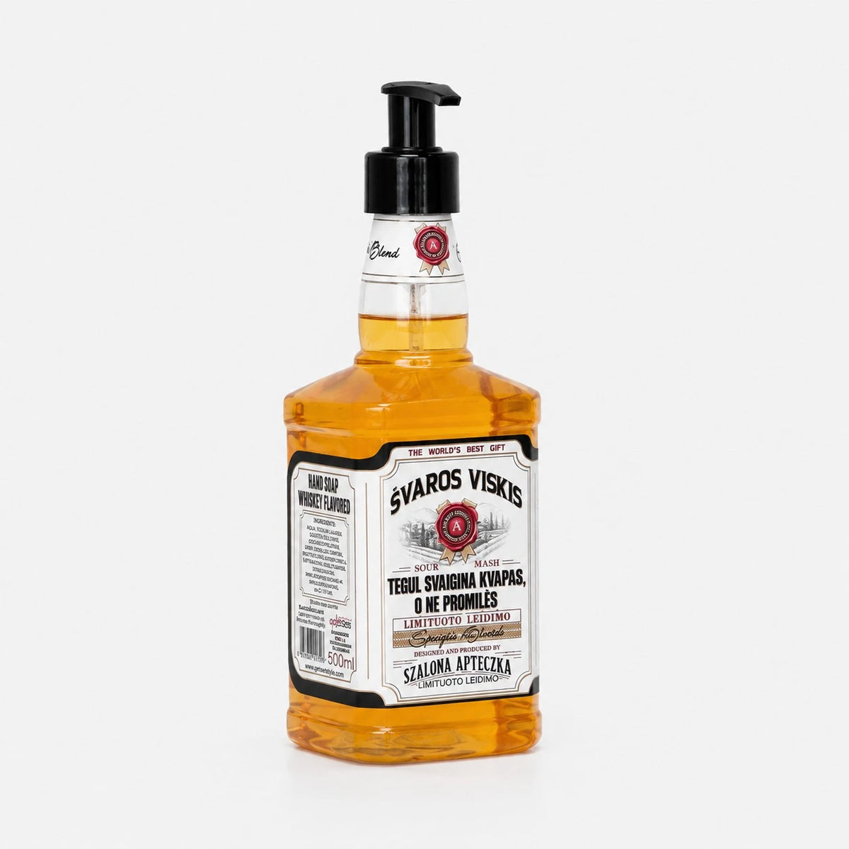 Skystas muilas „Viskis“ šviesi etiketė 500 ml