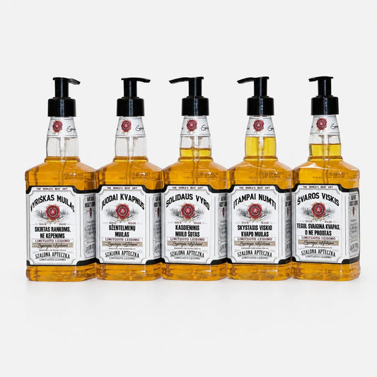 Skystas muilas „Viskis“ šviesi etiketė 500 ml